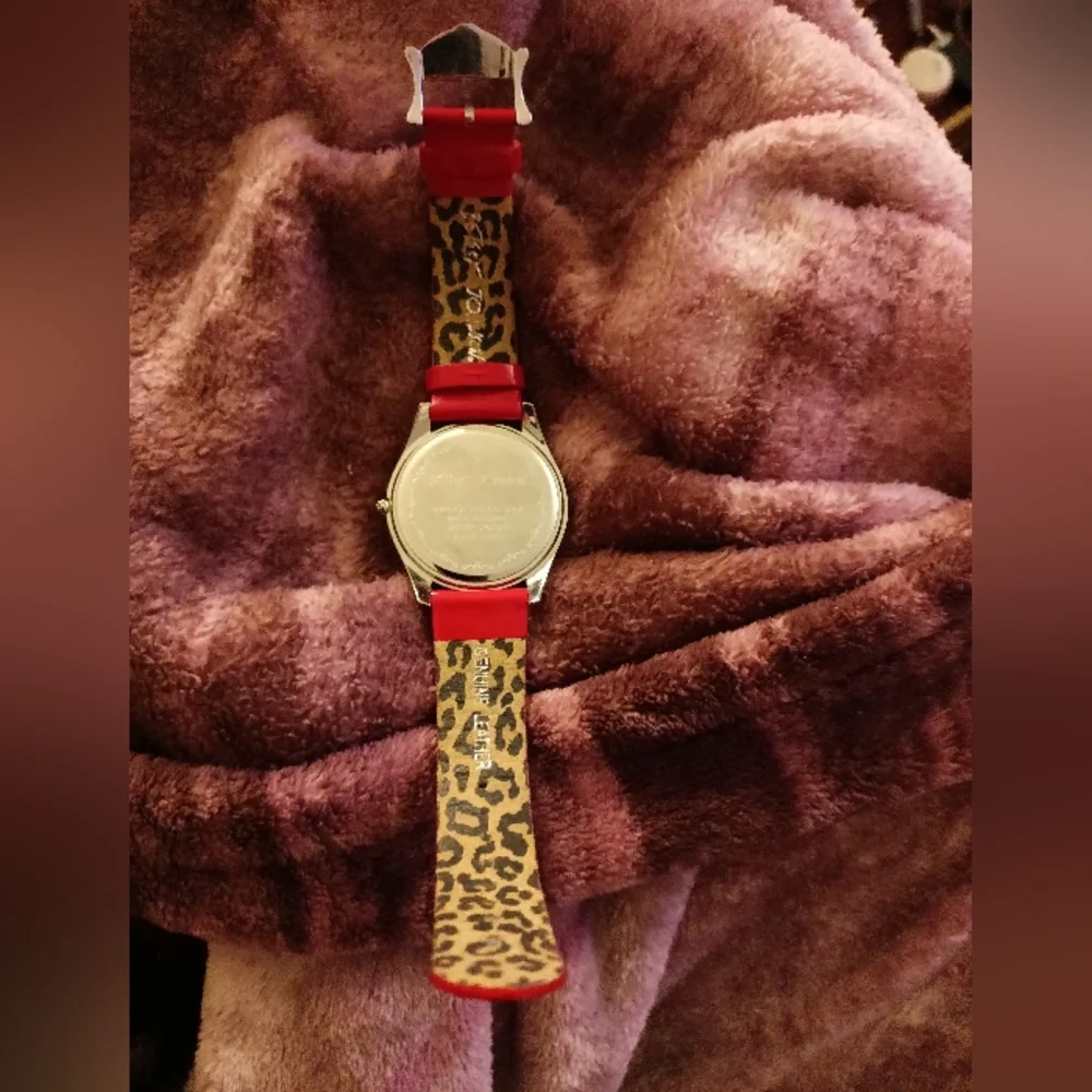 Betsey Johnson Red leather BJ2142 Analog Quartz Ladies Watch